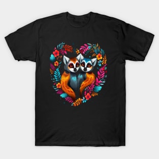 Lemur Couple Valentine T-Shirt